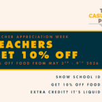 The Casual Pint Teacher Appreciation Week Promo 2026