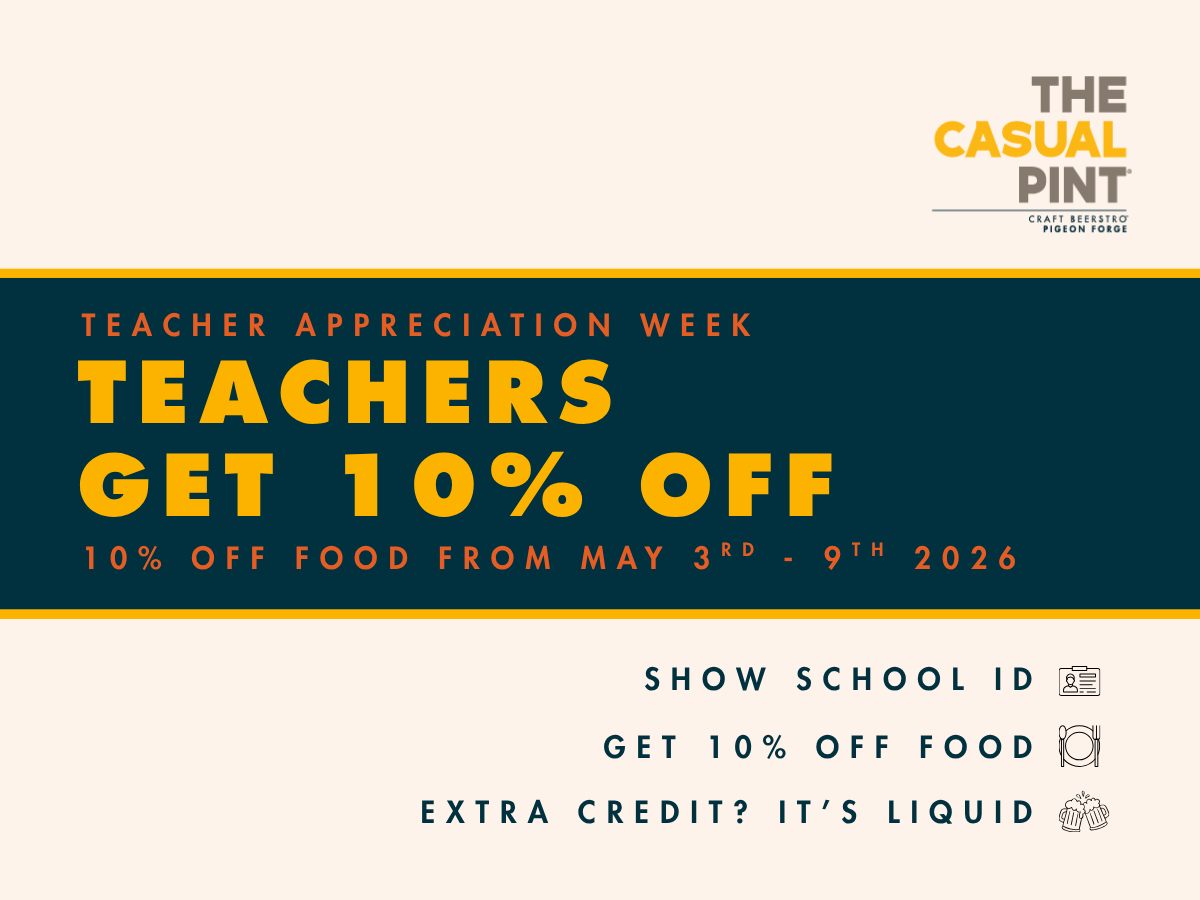 The Casual Pint Teacher Appreciation Week Promo 2026